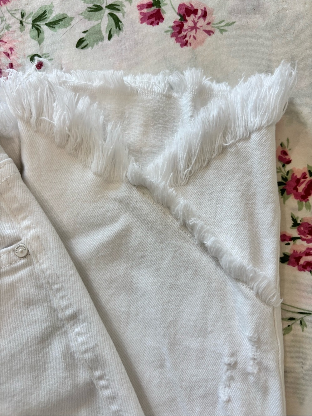 SANCTUARY Sz 30 Modern Straight Crop White Denim Jeans Frayed Ankle - Picture 3 of 10
